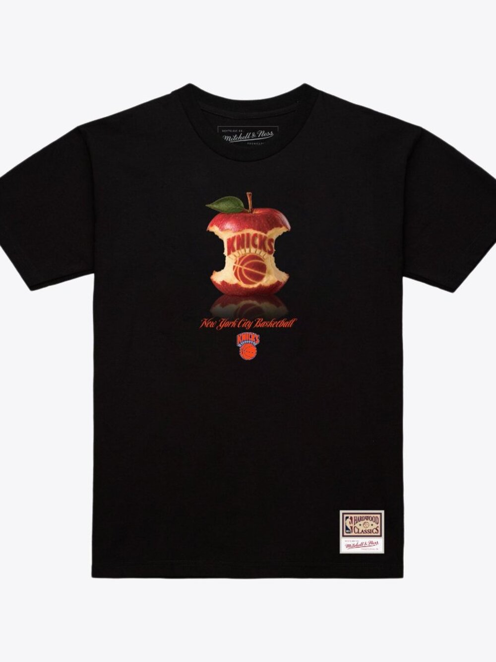 NY Knicks Mitchell & Ness Court Apple T-Shirt Black Size L NWT